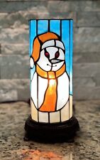 Tiffany Style Snowman Lamp Uplight Indoor Stained Glass Holiday Light 9.25