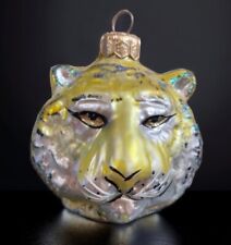 Vtg Christopher Radko Tiger Head Ornament 1991 Glitter Christmas Blown Glass picture