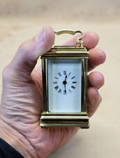 RESTORED '60s ACG French Swiss Mini Brass Cannelee Carriage Clock 8-day 11-jewel picture