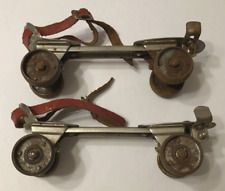 Vintage 50s 60s Clamp On Metal Roller Skates Chicago Pat. 1910193 Youth Straps picture