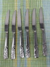 Cambridge Dinner Knives Stainless Steel Silversmiths Zinnia Sand 6 Knives picture