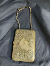 Antique Embossed Metal Party Purse Compact~Mirror~Coin Holder 4.5”x3.25” picture
