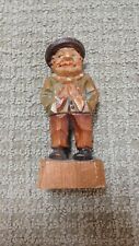 Vintage Hand Carved Handpainted Wooden Old Man Figurines picture