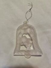 Vintage Frosted opaque Bell with Santa Ornament picture