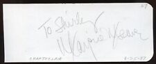 Marjorie Weaver d1994 signed 2x5 cut autograph on 6-25-47 Chanteclair Restaurant picture