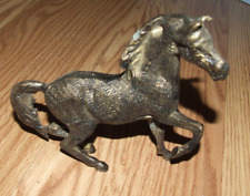 Vintage MCM Solid Heavy Brass Horse Sculpture Statue Figurine Equestrian Texture picture