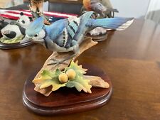 Vintage Andrea By Sadek BLUE JAY BIRD Porcelain Figurine #9973 ( Japan) W/ BASE picture