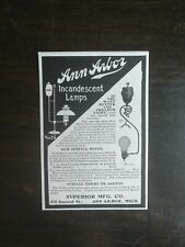 Vintage 1907 Ann Arbor Incandescent Lamps Original Ad picture