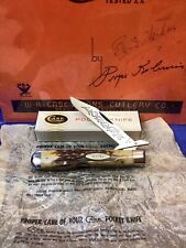 VINTAGE CASE XX CHEETAH KNIFE STAG-BLUE SCROLL-MEGA STAG-MINT,BOX picture