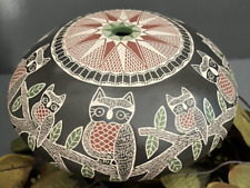 Mata Ortiz Pottery Oscar Ramirez Seed Pot Owl Owls Fine Folk Art Mexican Ceramic picture