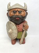 Vintage 1970s Ceramic Viking statue 8” Tall Warrior Excellent Used Condition picture