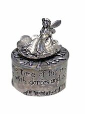 Mini Fairy Pixie Trinket Tooth Box Silver Plate H1.25”x1.25”x1” picture