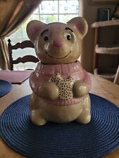 Vintage Metlox California Pottery Cookie Jar Teddy Bear 11” Eating Cookie picture