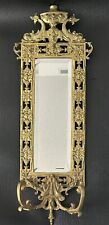 Vtg Glo-Mar Artworks Ornate Brass Gold Mirror Candle Wall Sconce  **see photos picture
