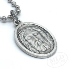 Holy Face Of Jesus Have Mercy On Us Medal Pendant Necklace Italy w 24 Ball Chain picture
