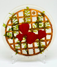 VTG Acrylic Resin Lucite Trivet Strawberries Trellis Designs USA Spring 8” picture