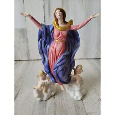 Franklin mint assumption Mary religious cherub angels picture