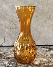 Vintage Amber Orange Bulb Teardrop Hobnail Vase 9” Vase - Citrusy Perfect picture