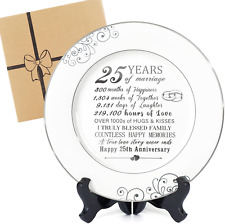 25Th Anniversary Plate with Platinum Foil-25Th Anniversary Wedding Gifts for Cou picture