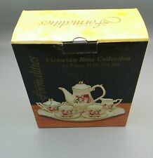 Baum Brothers Formalities 10 Piece Mini Tea Set Original Box Gold Victorian Rose picture