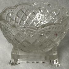 Vintage Avon Clear Glass Candy Dish Bowl Hobnail Quilted Diamond w Square Base picture