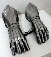 18GA Steel Medieval Knight Late Gothic Finger Gauntlets Armor Gloves SCA picture