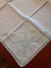 Vintage Cross Stitch Lace Edge Tablecloth 38