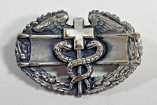 WW2 US Army Military Combat Medic Badge CMB Pin Insignia Award Sterling picture