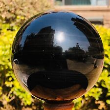 2.66LB Natural Silver Black Obsidian Sphere Quartz Crystal Ball Healing picture