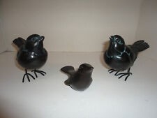 Sculptural Metal Bird Figurines, Black picture