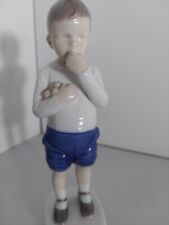 Vintage Bing&Grondahl Porcelain Figurine No.  1696 Boy Peter With Apples 1950's picture