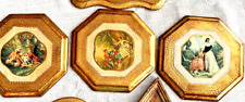 3 DECORATIVE FLORENTINE WOOD PLAQUES - ITALY- ANTIQUED GOLD- HAND CRAFTED picture