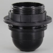 BLACK PHENOLIC HALF THREADED STANDARD LAMP SOCKET WITH RING E-27 NEW 7350G picture