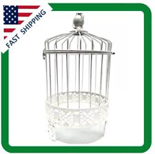 White Bird Cage Home Decor 14 Inches Tall Top Open picture