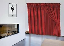 1 Set Window Curtain Satin Jacquard Style Luxury Rod Pocket Faux Silk NADA picture