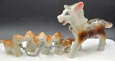 Vintage Donkey With 4 Babies On A Chain MCM Kitsch Japan picture