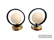 Two Metal Circle Accent Lamps picture