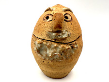 Art Pottery Ceramic Egg Shaped Man Face Trinket Box 3