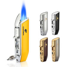 Galiner Metal Triple Torch Flame Pocket Cigar Cigarette Lighter W/ Punch Butane picture