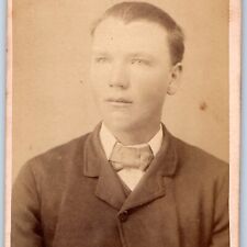 c1870s Young Man Boy Portrait CdV Photo Card Unknown Location / Unidentified H12 picture