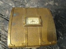 Evans Treasure Chest Compact With E. Ingraham Co. Clock untested light wear picture