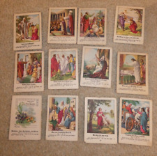 Lot of 12 Vintage 1919 German Little Bible Lesson Picture Cards picture