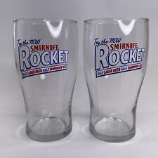 2x Vintage 1997 Smirnoff Rocket Pint Glasses Pair NEVER USED Smirnoff Ice x Beer picture