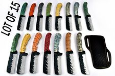 15 pieces Carbon steel Bull cuter knives with leather sheath UM-5047 picture