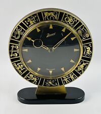 1950’s Brass Zodiac Astrology Mantle Clock By Jurvel (Made In Germany) picture