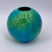 Vintage Otagiri Blue Green Round Vase 5.5 x 6 inches Decorative Made in Japan picture