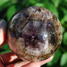 1.2lb XL Super Seven Cacoxenite Crystal Sphere, Super 7 Amethyst Cacoxenite Trap picture