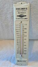VINTAGE TRYON LUMBER CO. METAL THERMOMETER picture