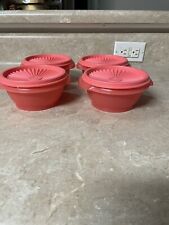 Tupperware Servalier Bowls (4) 10oz Coral Kitchen Food Storage Containers picture