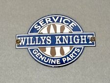 VINTAGE WILLYS KNIGHT SALES SERVICE PORCELAIN SIGN CAR GAS OIL TRUCK picture